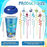 16 Sets Under the Sea Ocean Party Favors Goodie Cups with Lids and