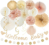 Champagne Gold Fall Boho Baby Shower Party Decorations 21pcs Girls