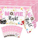 3 pcs Movie Night Decorations Pink Movie Night Tablecloths 108 x 54
