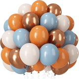 Orange and Blue Balloons, Retro Burnt Orange terracotta Dusty Blue