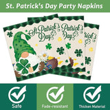 96 Pcs St Patrick's Day Plates and Napkins Green Shamrock Gnome