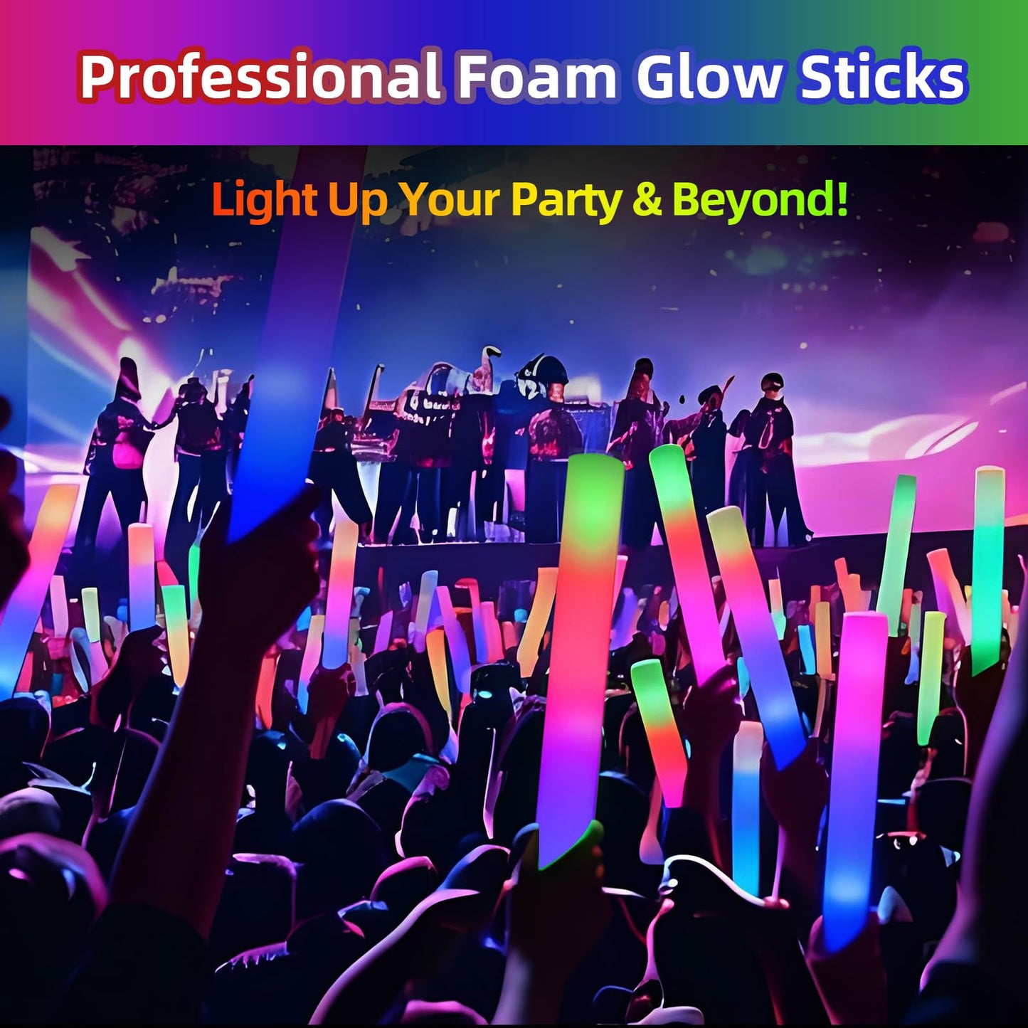 Blu7ive 20 PCS Foam Glow Sticks Party Favors led foam sticks 3 Modes