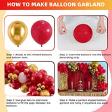 Red and Gold Balloon Arch Kit, Metallic Gold and Red Balloon Garland