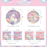 Unicorn Party Supplies Set for 16 Unicorn Birthday Decorations with