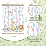 Gender Reveal Decorations Fingerprint Tree with Woodland Safari