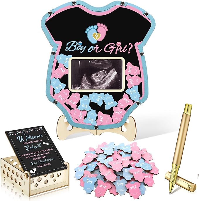 63 Pcs Gender Reveal Baby Shower Guest Book Alternatives Set Baby