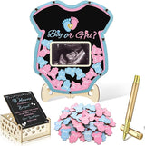 63 Pcs Gender Reveal Baby Shower Guest Book Alternatives Set Baby