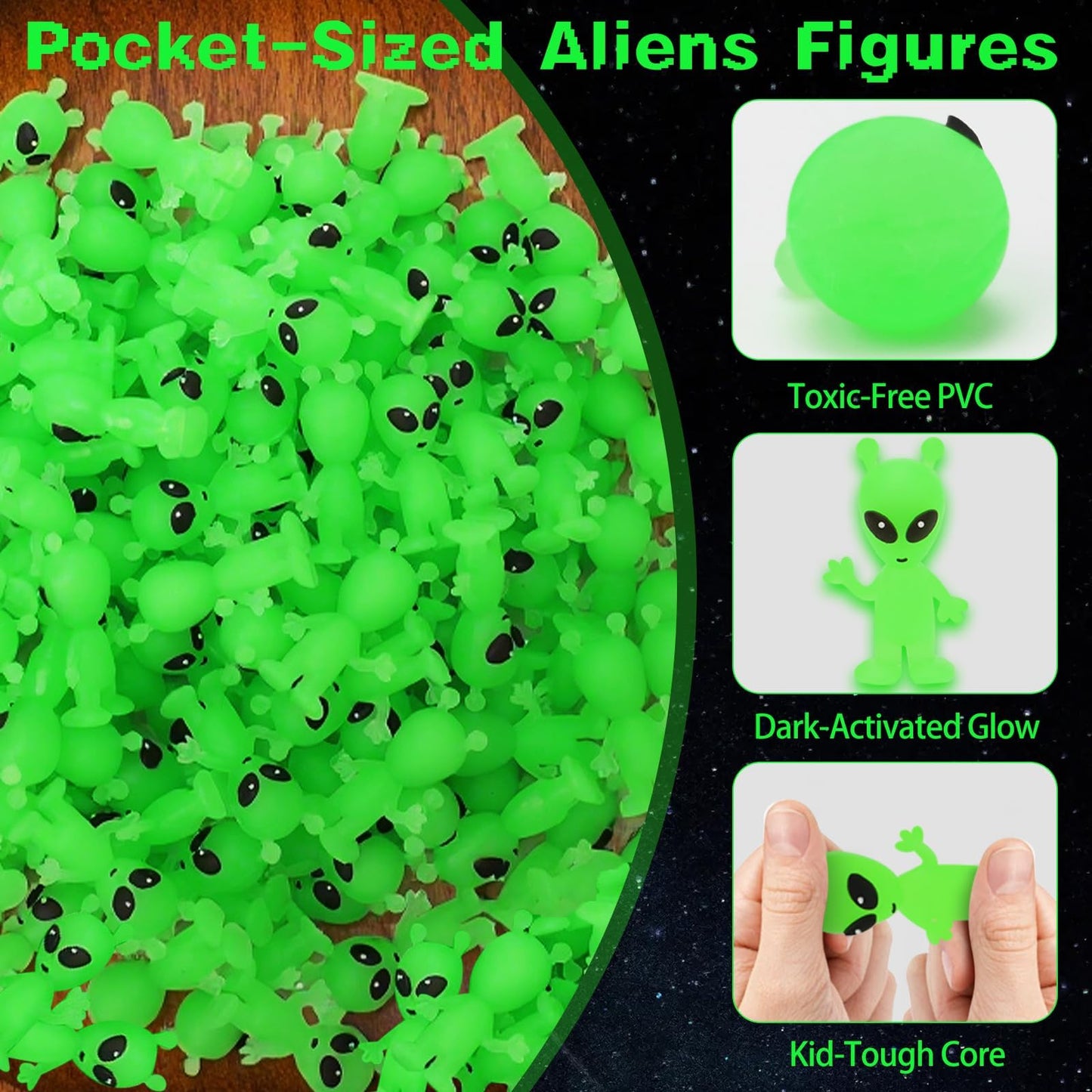 120 Pcs Mini Alien Figures Glow in The Dark, Small Luminous