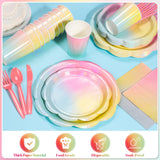 NatNarr 200 Pcs Iridescent Pastel Party Supplies Decorations, 25 Guest