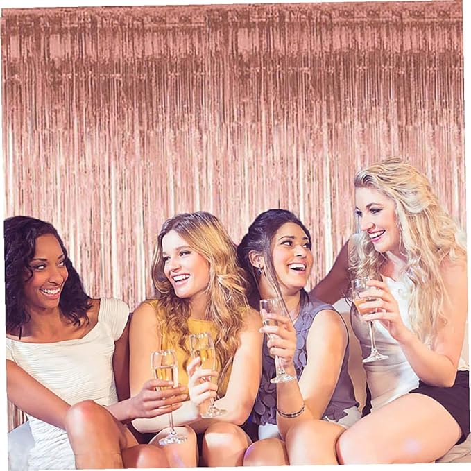 28pcs Rose Gold Birthday Balloons Set with Latex Foil and Sequin