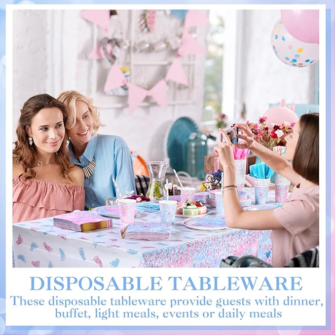 452 Pcs Gender Reveal Party Decoration for 50 Guests Boy or Girl