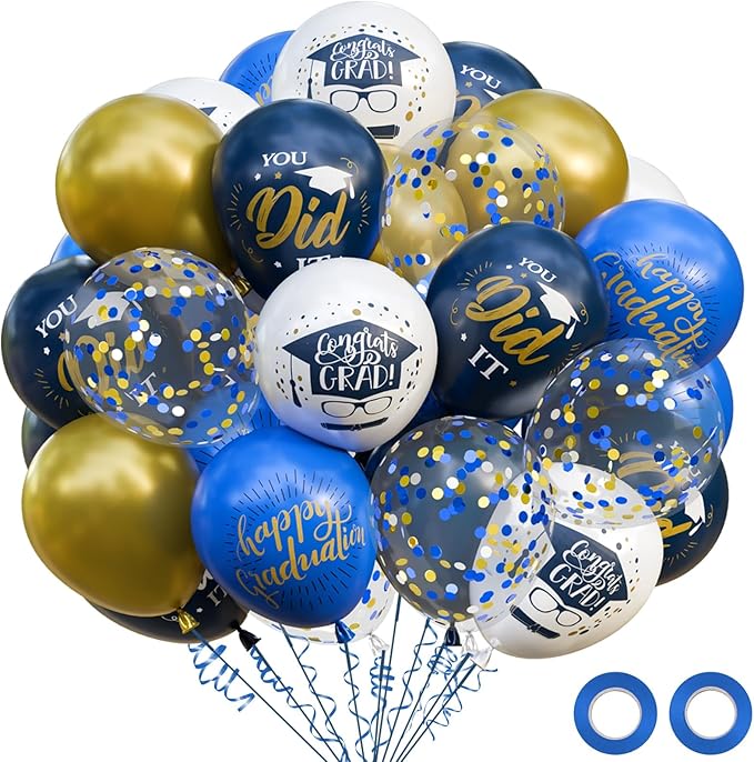 OuMuaMua 74 Pack Graduation Party Decorations Balloons Set - 12 Inch