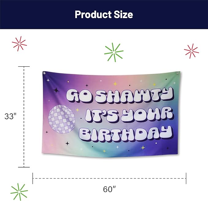 Funny Happy Birthday Banner 60" x 33" – Hilarious Party Decoration for