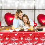 3 pcs Valentines Day Tablecloths Happy Valentines Day Plastic