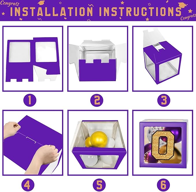 Purple and Gold Graduation Decorations 2026, Graduation Decorations