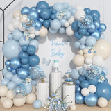 Ouddy Life 157 Pcs Dusty Blue Balloons Garland Arch Kit, Dusty Baby