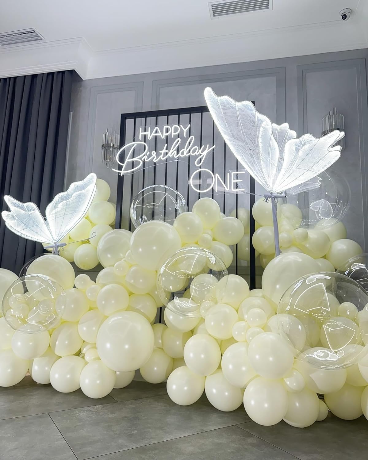 Light Yellow Balloons, 50pcs 12 Inches Pastel Yellow Latex Balloons