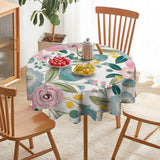 JanJCurt Spring Floral Tablecloth, Boho Blue Blossom Wildflowers Girly