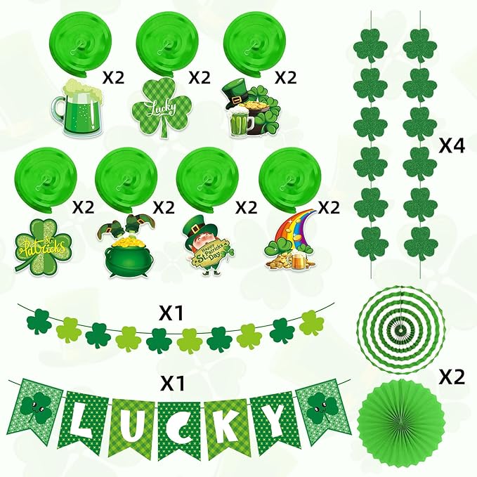 Pre Strung St Patricks Day Decorations Shamrock St Patricks Day