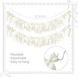 2pcs Creamy White Bow Banner Valentine's Day Decorations for Women