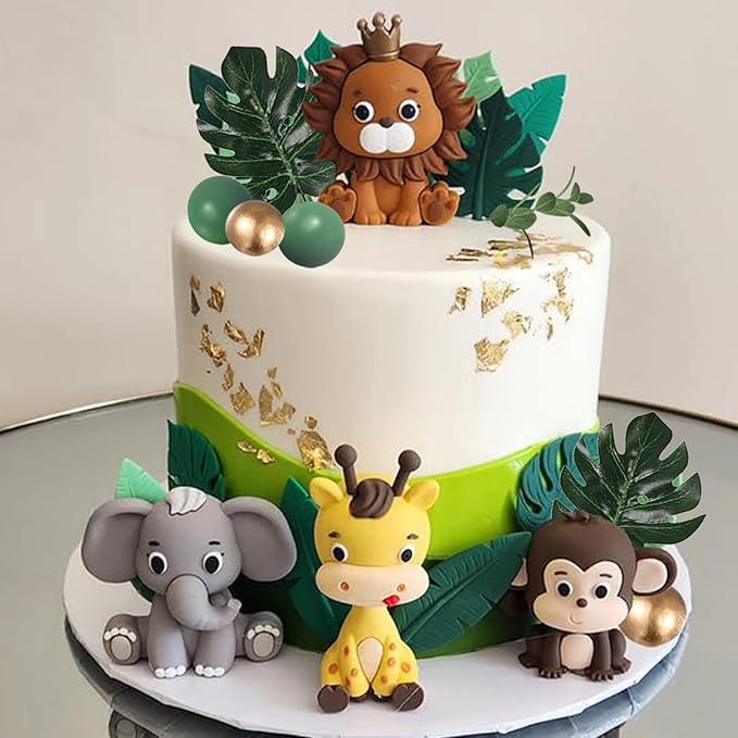 Safari Animal Cake Toppers Jungle Wild Cake Decorations