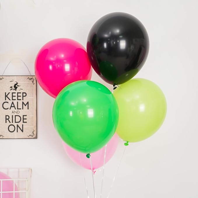 Black and Pink Green Balloons, 60PCS Witch Theme Party Balloon, 12