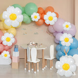Sotiff 21 Pcs Flower Balloons Daisies Balloons White Groovy Flower