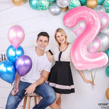 KatchOn, Giant Pink Number 2 Balloon - 40 Inch | Two Balloon, Light