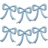 6pcs Blue Bow Foil Balloons Set Dusty Blue Bow Mylar Balloons for