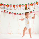 Strawberry First Birthday Party Decoration Berry 1st Monthly Photo