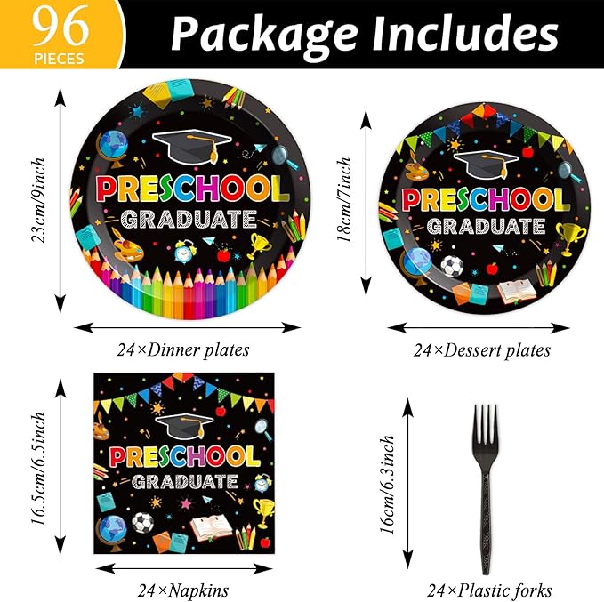 Preschool Graduation Party Supplies Pre-K Grad Tableware Set