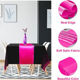 8Pack Disposable Plastic Party Tablecloths and Satin Table Runner Set
