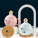 Yalucky Kawaii Astronaut Cup Space Embossed Planet Mug, Cute Ceramic
