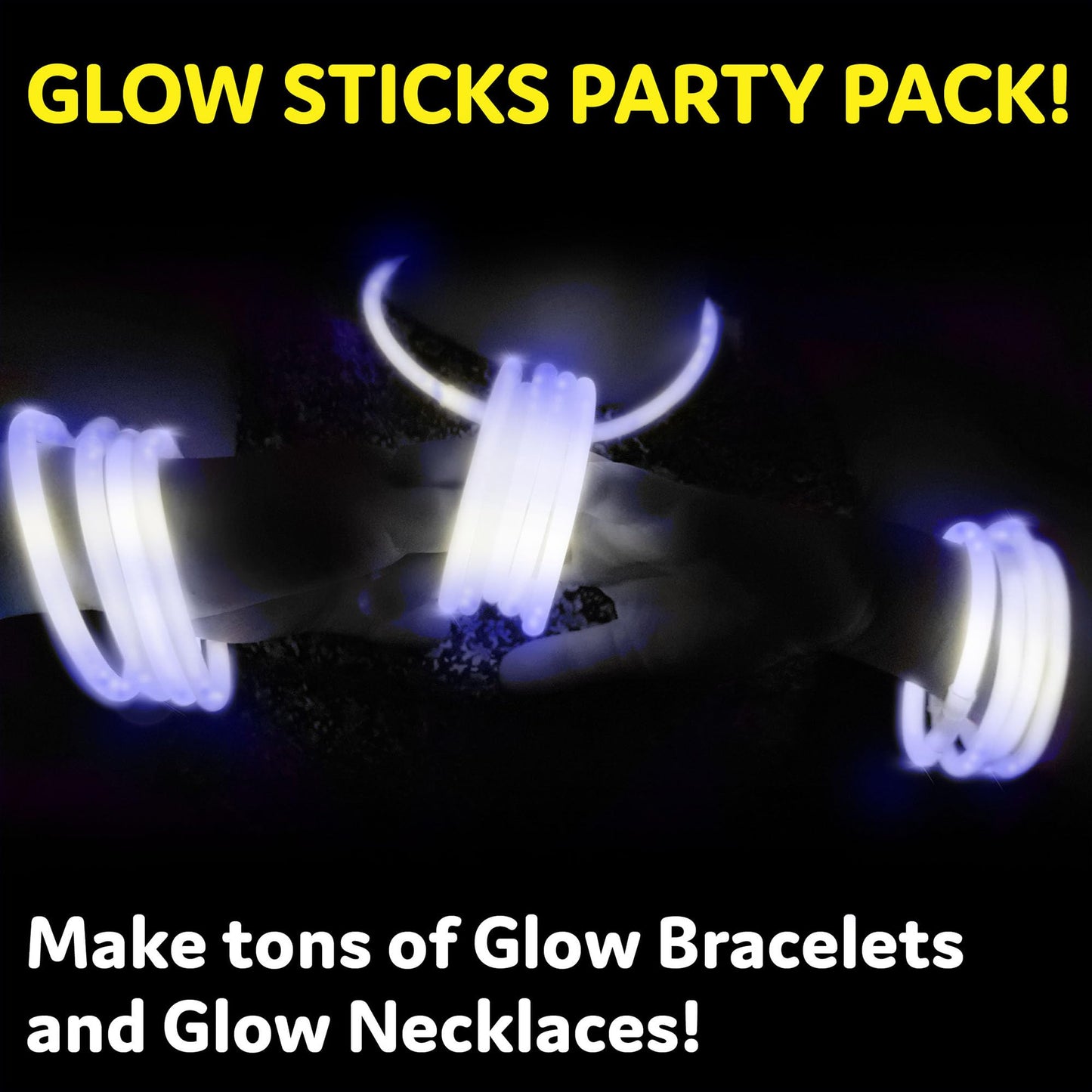 PartySticks White Glow Sticks - 100pk, 8 Glow In The Dark Light Up