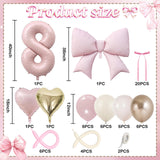 40 Inch Dusty Pink Balloon Number 8, Dusty Blush Pink Gold Cream Beige