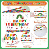 96Pcs Caterpillar 1st Birthday Party Plates and Napkins Hungry