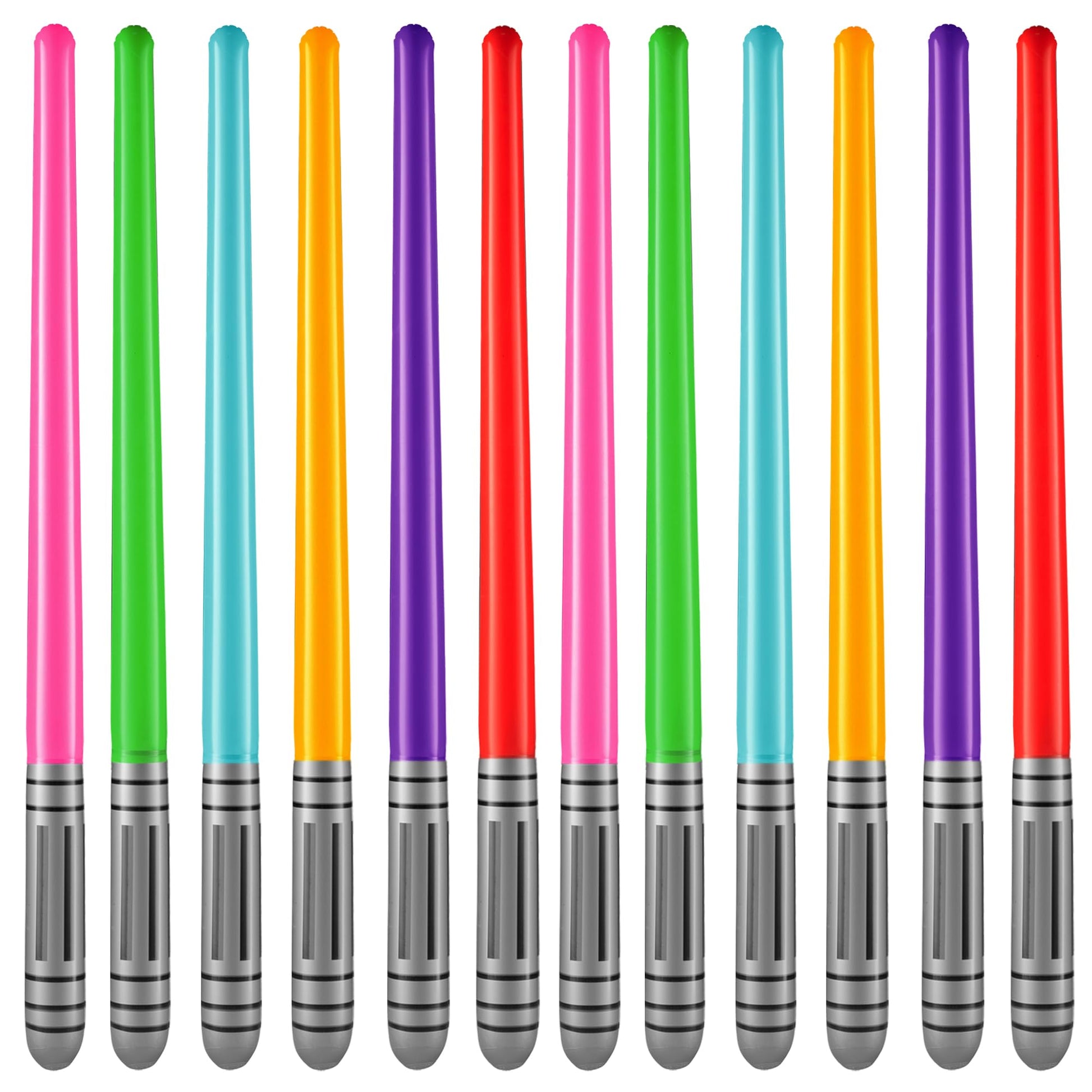 Bedwina Inflatable Light Sabers for Kids - (Pack of 12) 35-inch Neon