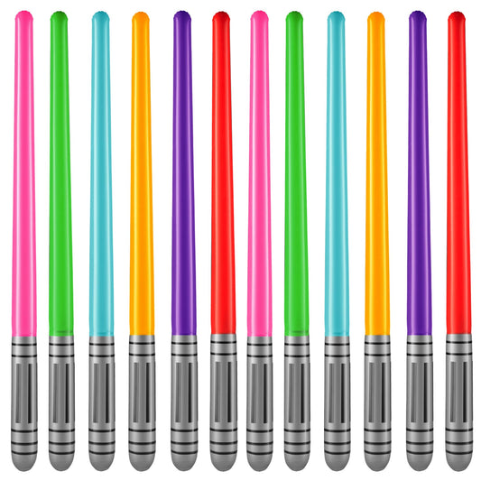 Bedwina Inflatable Light Sabers for Kids - (Pack of 12) 35-inch Neon