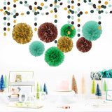 Sage-Green Gold Brown Party Decorations - 52FT Paper Streamers Gender
