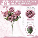 8 Bundles Artificial Peonies Flowers Boho Faux Flowers Arrangements #7
