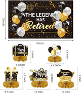 Happy Retirement Party Decorations Men Women, Black and Gold