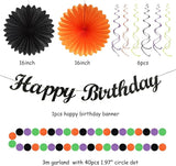 Black Green Orange Purple Halloween Birthday Party Decorations 21pcs