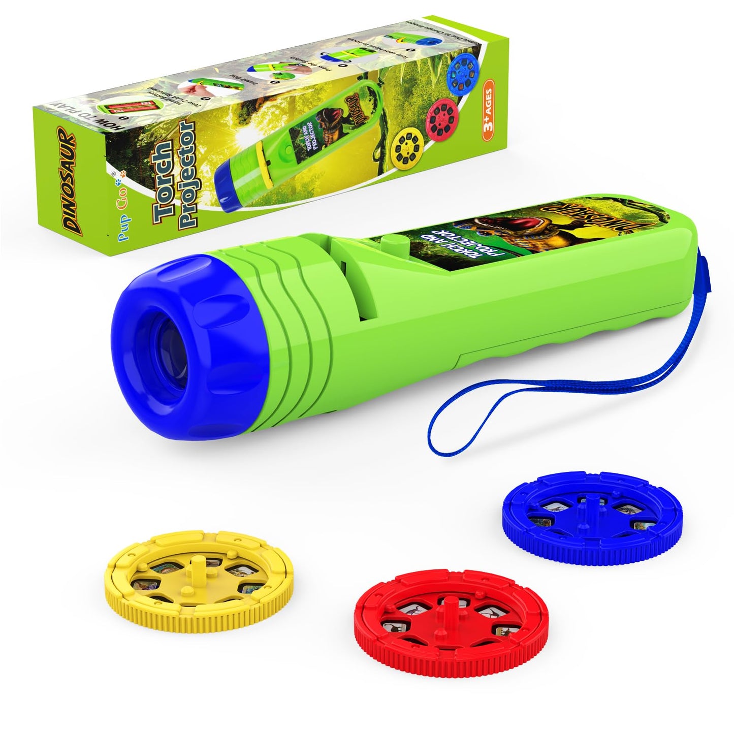 Pup Go 2-Pack Dinosaur & Outer Space Torch and Projector for Kids Ages