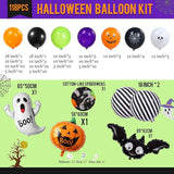 Halloween Decorations with Orange Black Green Purple Balloon Garland