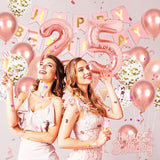 25th Happy Birthday Party Decorations Rose Gold Birthday Decorations