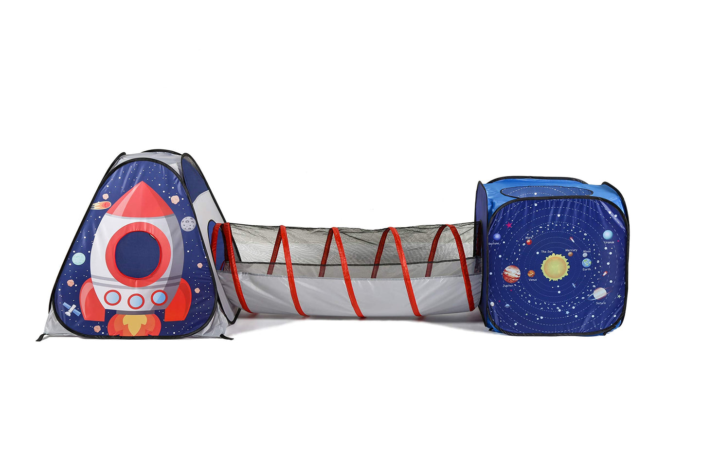 UTEX 3pc Space Astronaut Pop Up Play Tents with Tunnels for Kids,