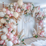 Pastel Light Pink Balloons Double Stuffed Pink Balloon Garland Arch