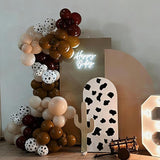 YMSZ Brown and Cow Print Balloons, 67pcs 12 Inch Cowboy Balloon,