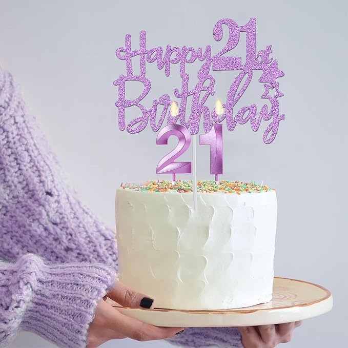 21st Birthday Decorations for Her Purple with 21st Birthday Sash and