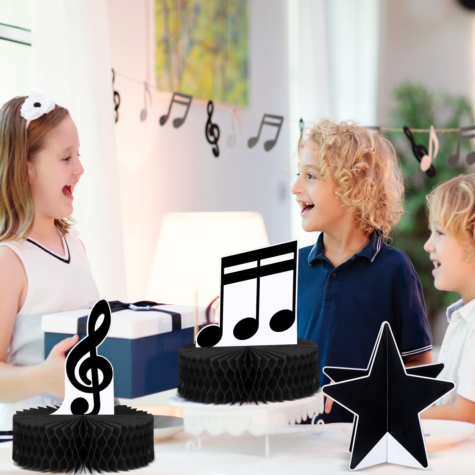 Sureio 8 Pack Music Notes Honeycomb Centerpieces Musicical Party